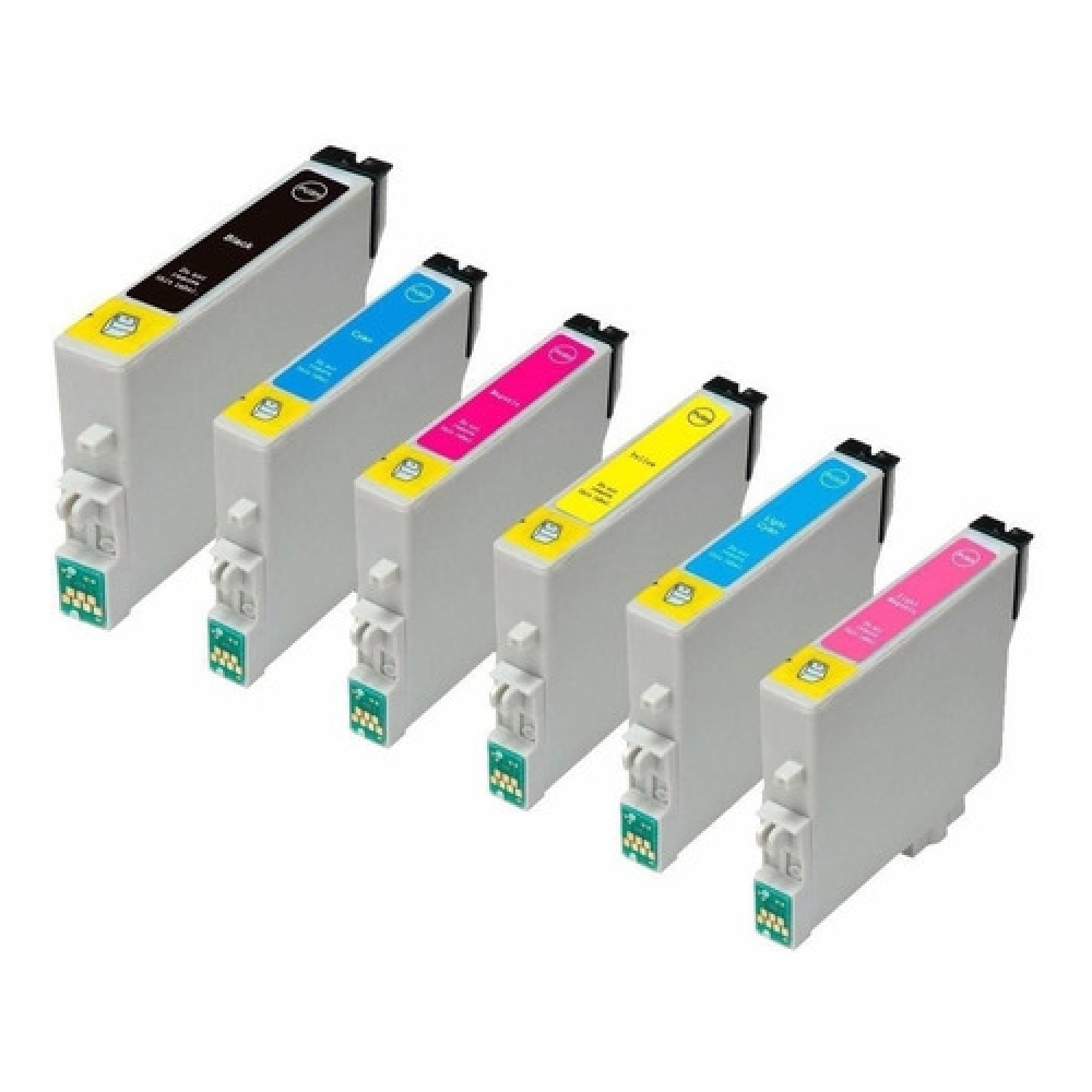 Kit 6 Cartuchos Compatíveis com Epson 82n T082 821 822 823 824 825 826 para R270 390 Rx590 T50