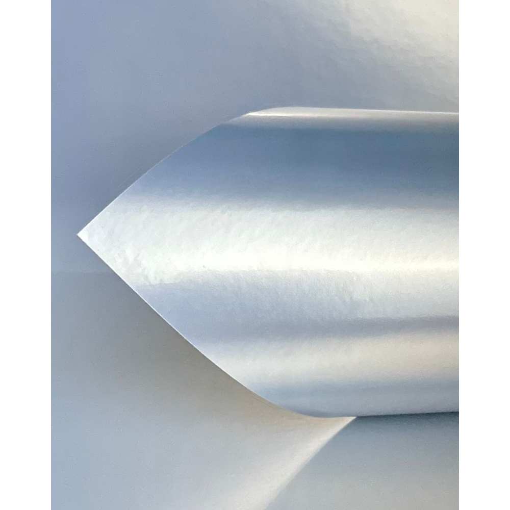 10 Folhas Papel Vinil Filme Adesivo Prata Matte Prova D´agua 150g A4 - Branco