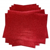 Papel Glitter A4 - 180g - Vermelho - 5 Folhas