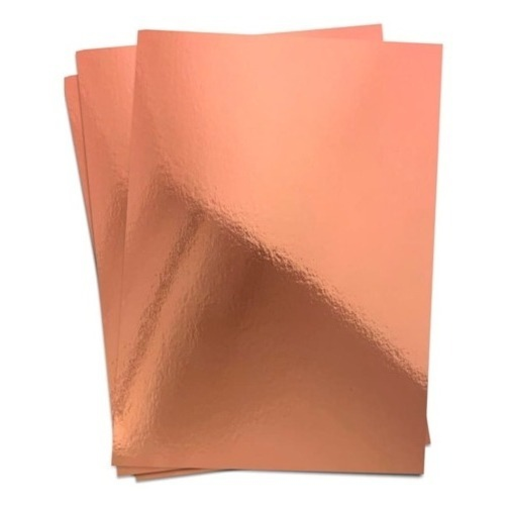 10 Folhas Papel Lamicote Laminado Cobre 1 Face 250g A4